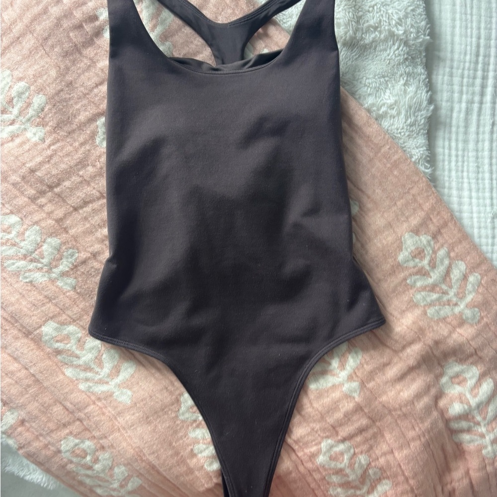 Alo Yoga chocolate brown body suit